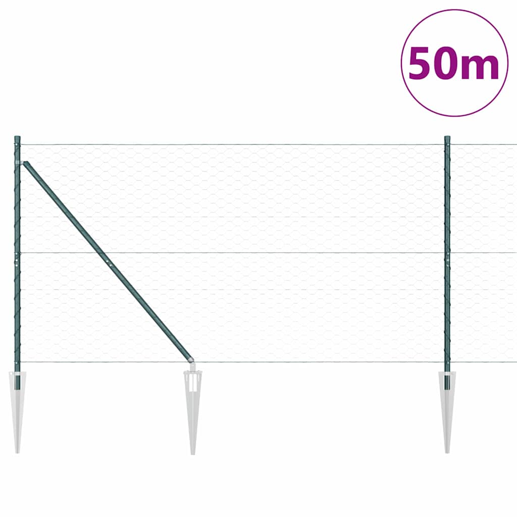 Schweißdrahtzaun mit Spikes 50 x 1,2 m (B x H)