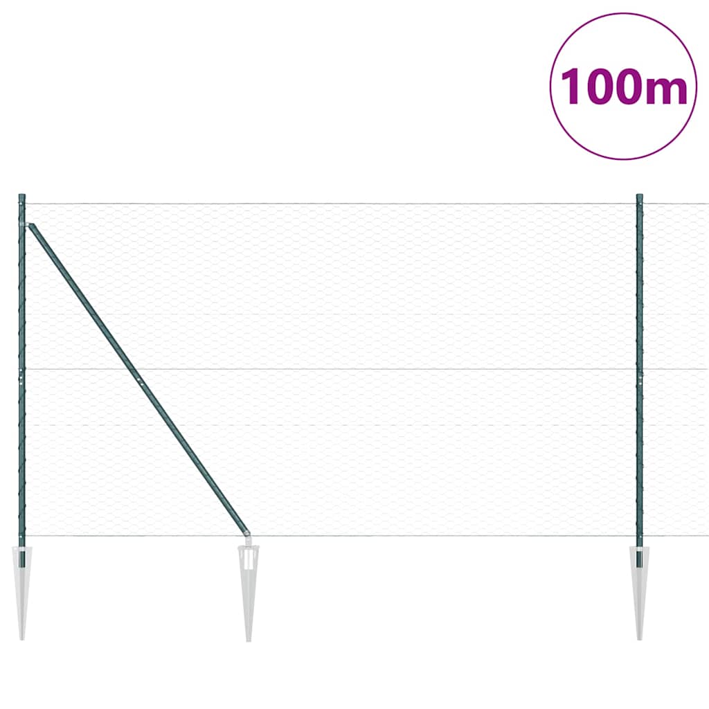 Schweißdrahtzaun mit Spikes 100 x 1,6 m (B x H)