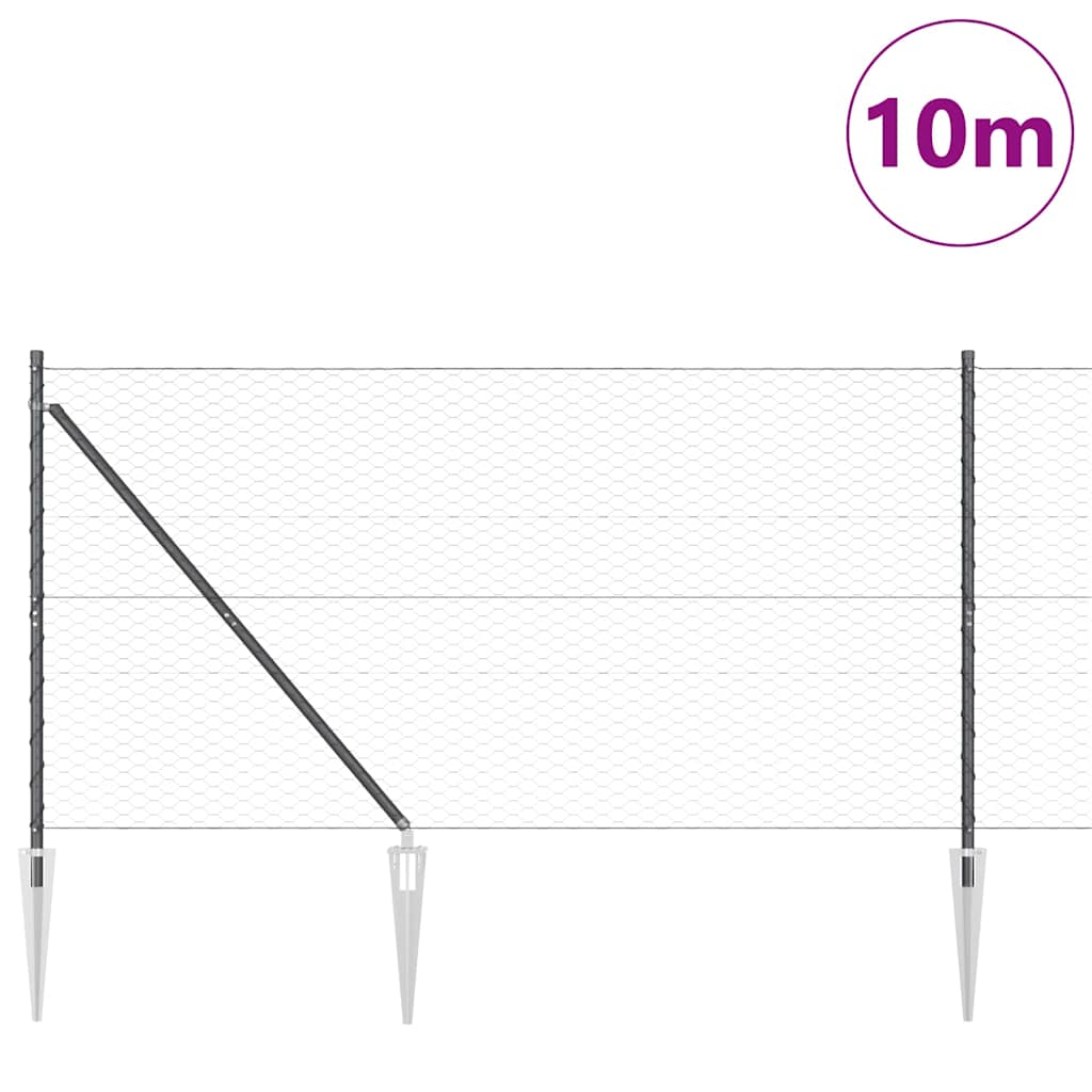 Schweißdrahtzaun mit Spikes 10 x 1,2 m (B x H)