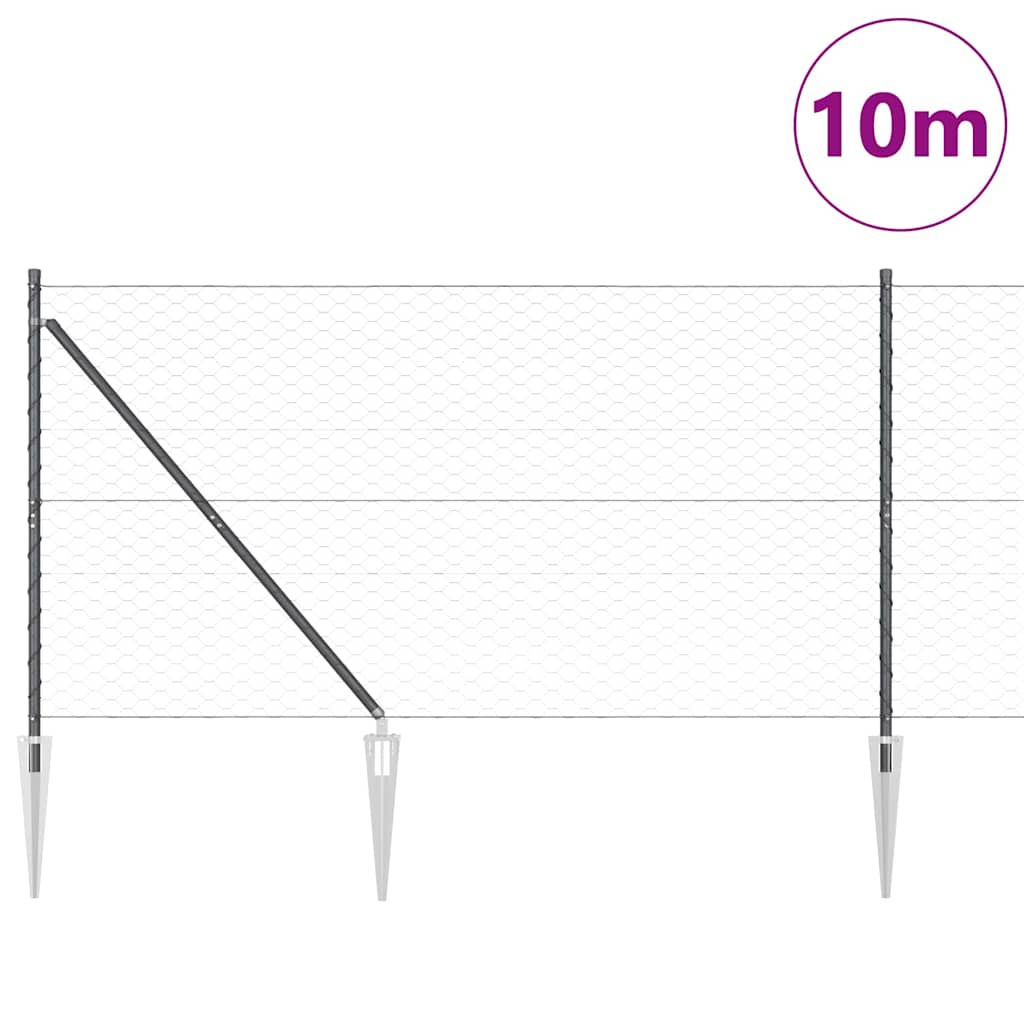 Schweißdrahtzaun mit Spikes 10 x 1,4 m (B x H)