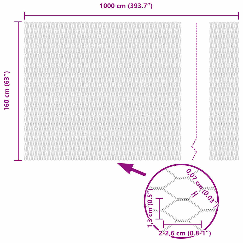 Sechseckzaun mit Pfosten 10 x 1,6 m PVC-beschichteter Stahl
