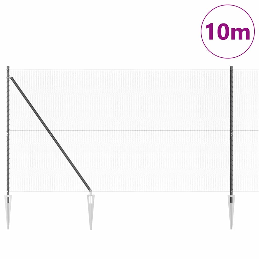 Sechseckzaun mit Pfosten 10 x 1,6 m PVC-beschichteter Stahl