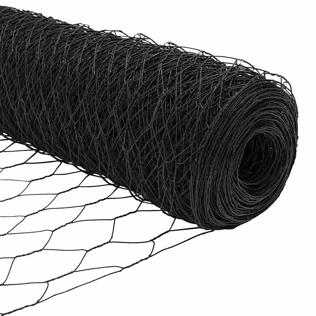 Sechseckzaun mit Pfosten 10 x 1,6 m PVC-beschichteter Stahl