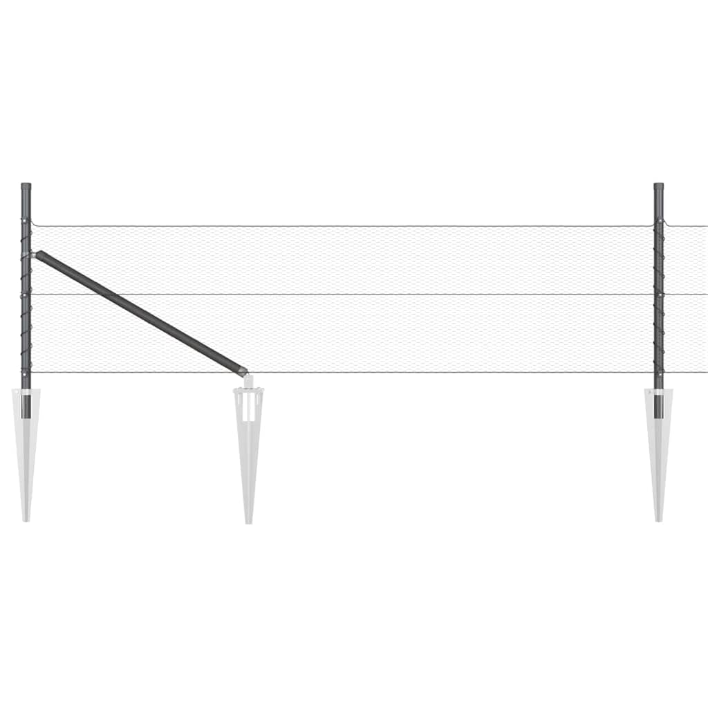 Sechseckzaun mit Pfosten 25 x 0,4 m PVC-beschichteter Stahl