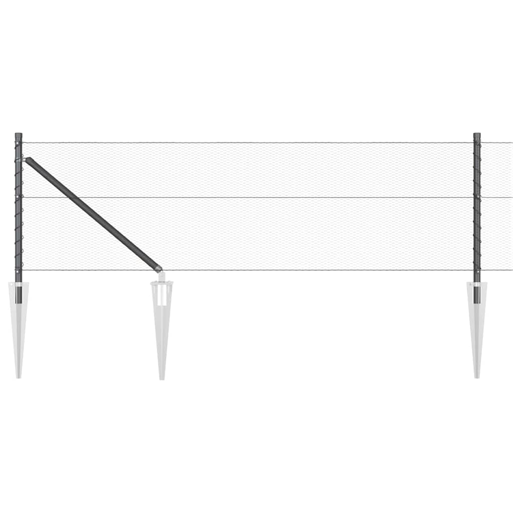 Sechseckzaun mit Pfosten 25 x 0,6 m PVC-beschichteter Stahl