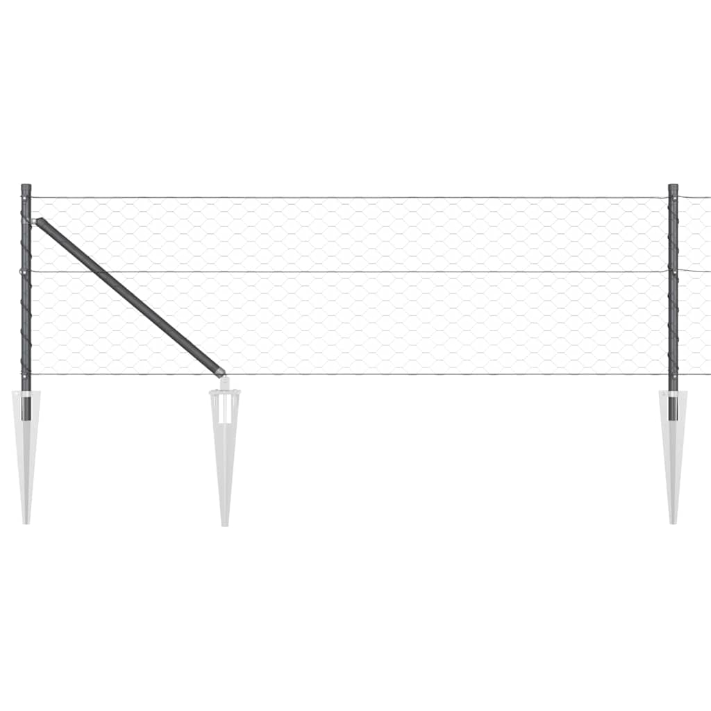 Schweißdrahtzaun mit Spikes 25 x 0,6 m (B x H)