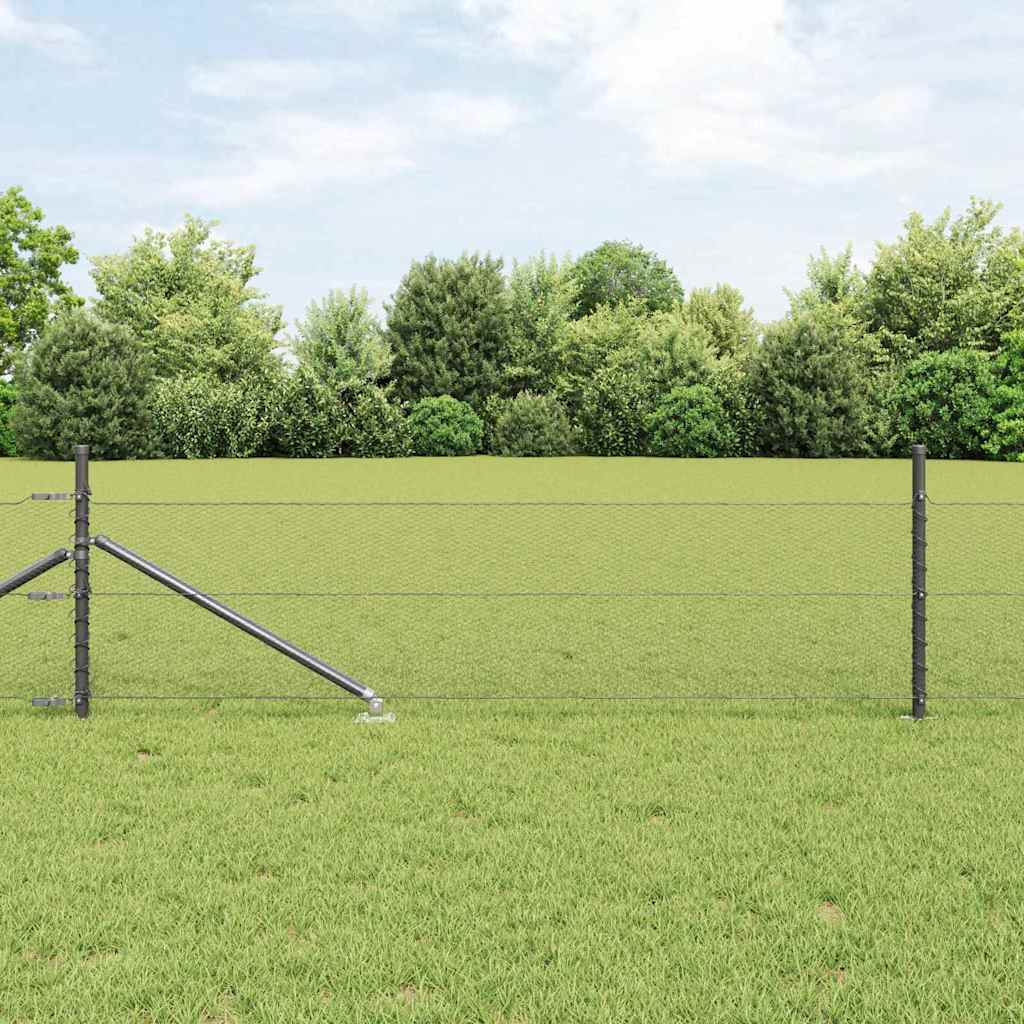 Sechseckzaun mit Pfosten 25 x 0,8 m PVC-beschichteter Stahl