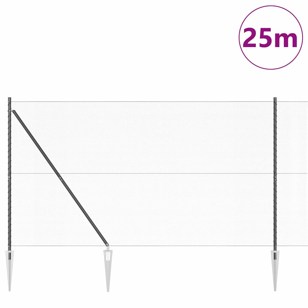 Schweißdrahtzaun mit Spikes 25 x 1,5 m (B x H)