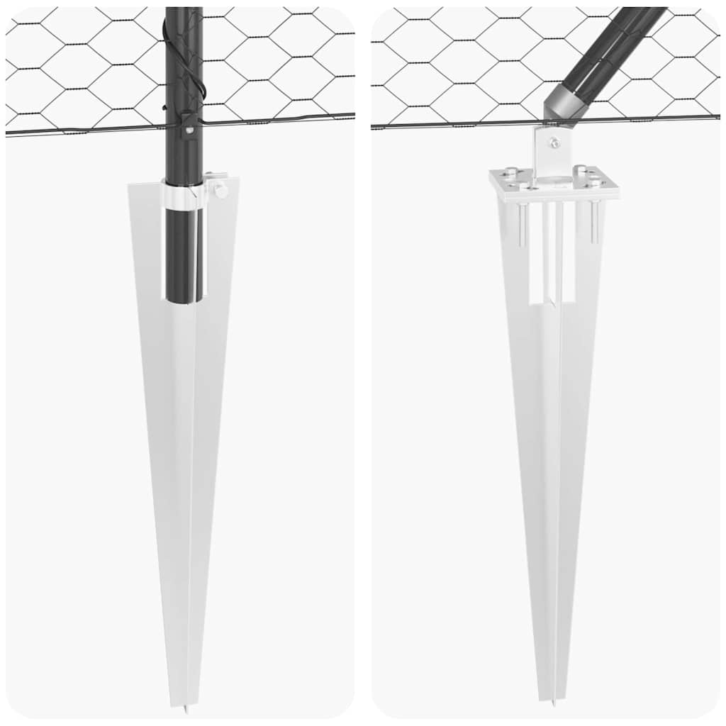 Sechseckzaun mit Pfosten 25 x 1,6 m PVC-beschichteter Stahl
