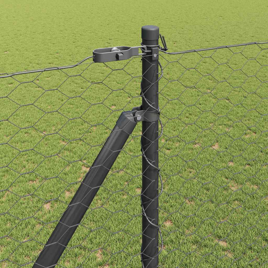 Sechseckzaun mit Pfosten 25 x 1,6 m PVC-beschichteter Stahl