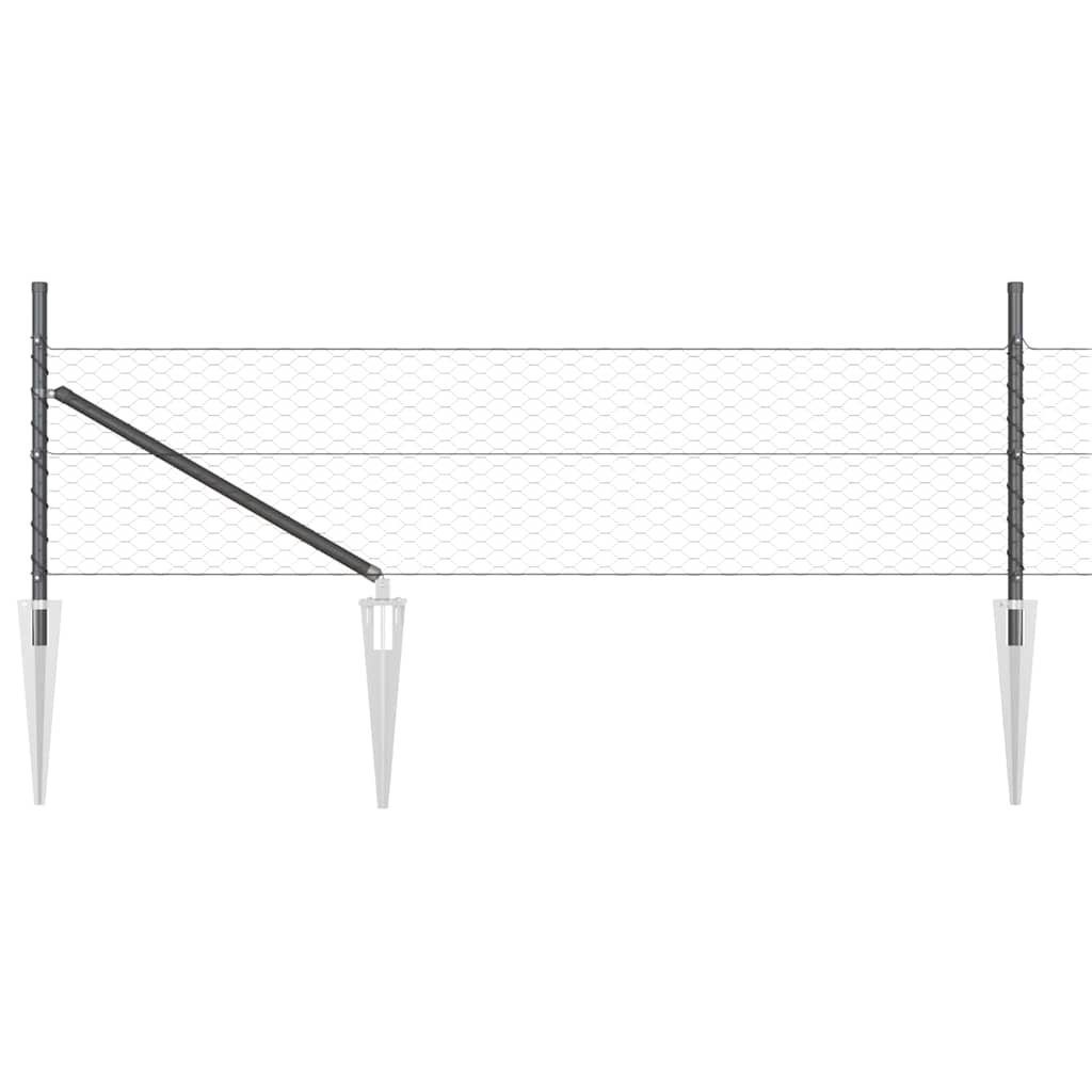 Sechseckzaun mit Pfosten 50 x 0,4 m PVC-beschichteter Stahl