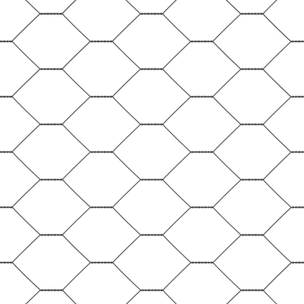 Sechseckzaun mit Pfosten 50 x 0,5 m PVC-beschichteter Stahl
