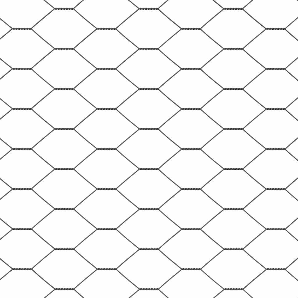 Sechseckzaun mit Pfosten 50 x 0,8 m PVC-beschichteter Stahl