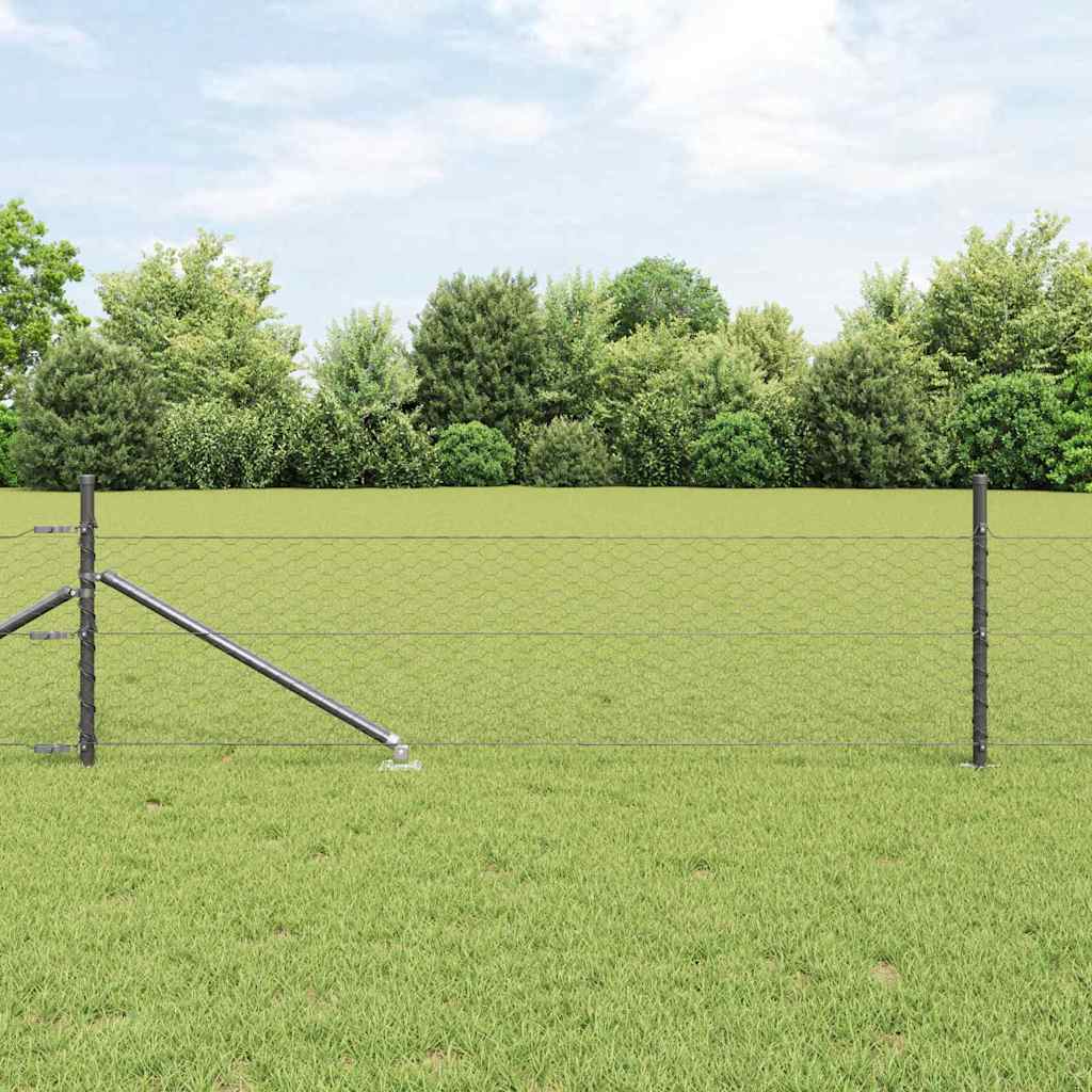 Sechseckzaun mit Pfosten 50 x 0,8 m PVC-beschichteter Stahl