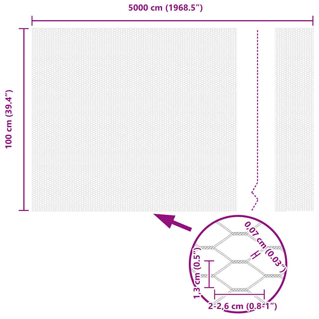 Sechseckzaun mit Pfosten 50 x 1 m PVC-beschichteter Stahl Grau