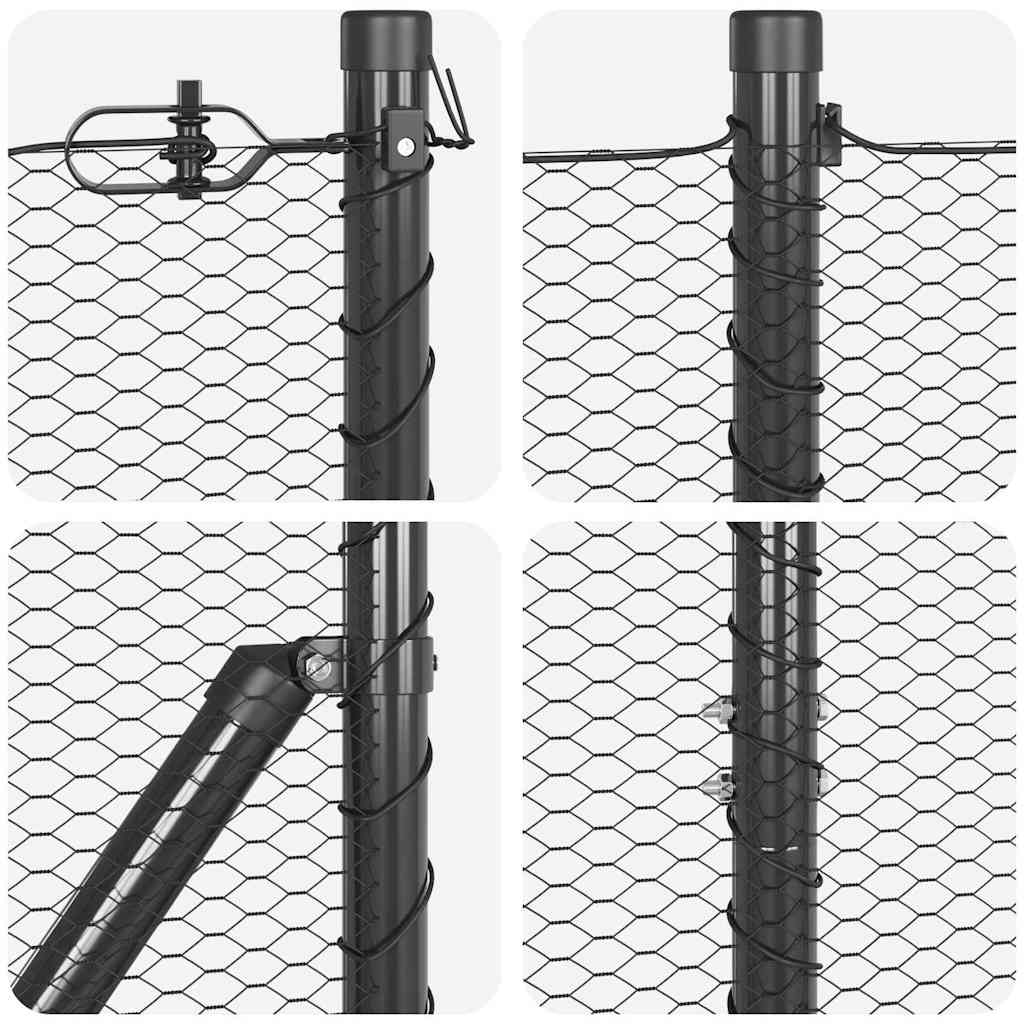 Sechseckzaun mit Pfosten 50 x 1,2 m PVC-beschichteter Stahl