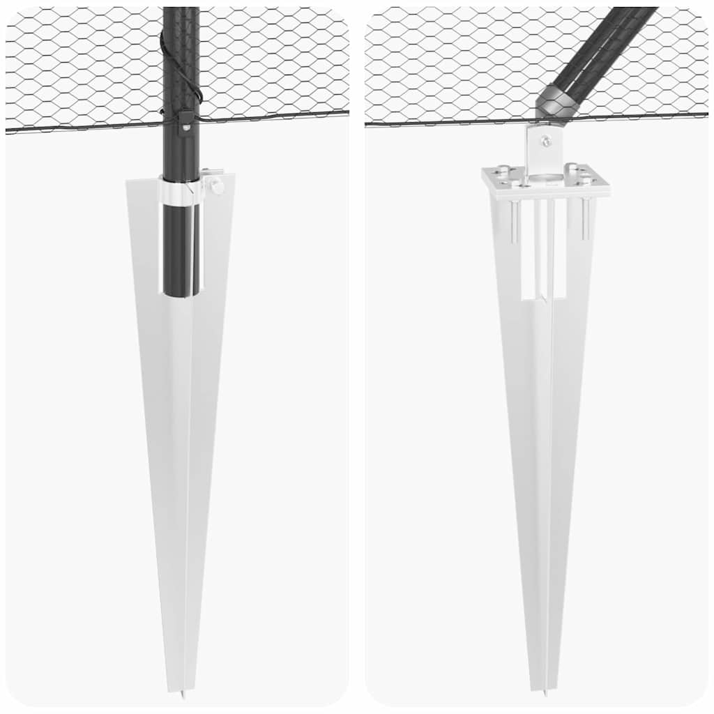 Sechseckzaun mit Pfosten 50 x 1,2 m PVC-beschichteter Stahl