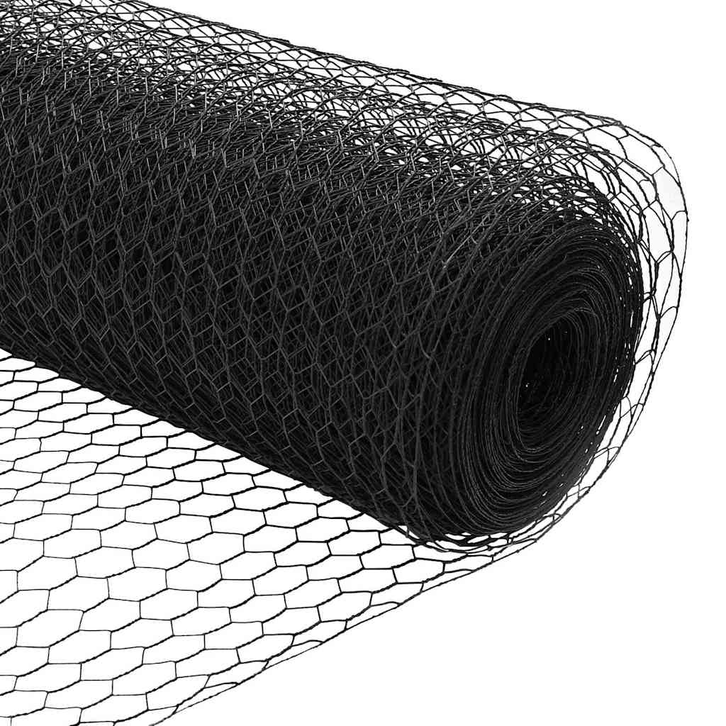 Sechseckzaun mit Pfosten 50 x 1,2 m PVC-beschichteter Stahl