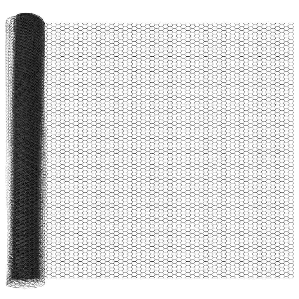 Sechseckzaun mit Pfosten 50 x 1,2 m PVC-beschichteter Stahl