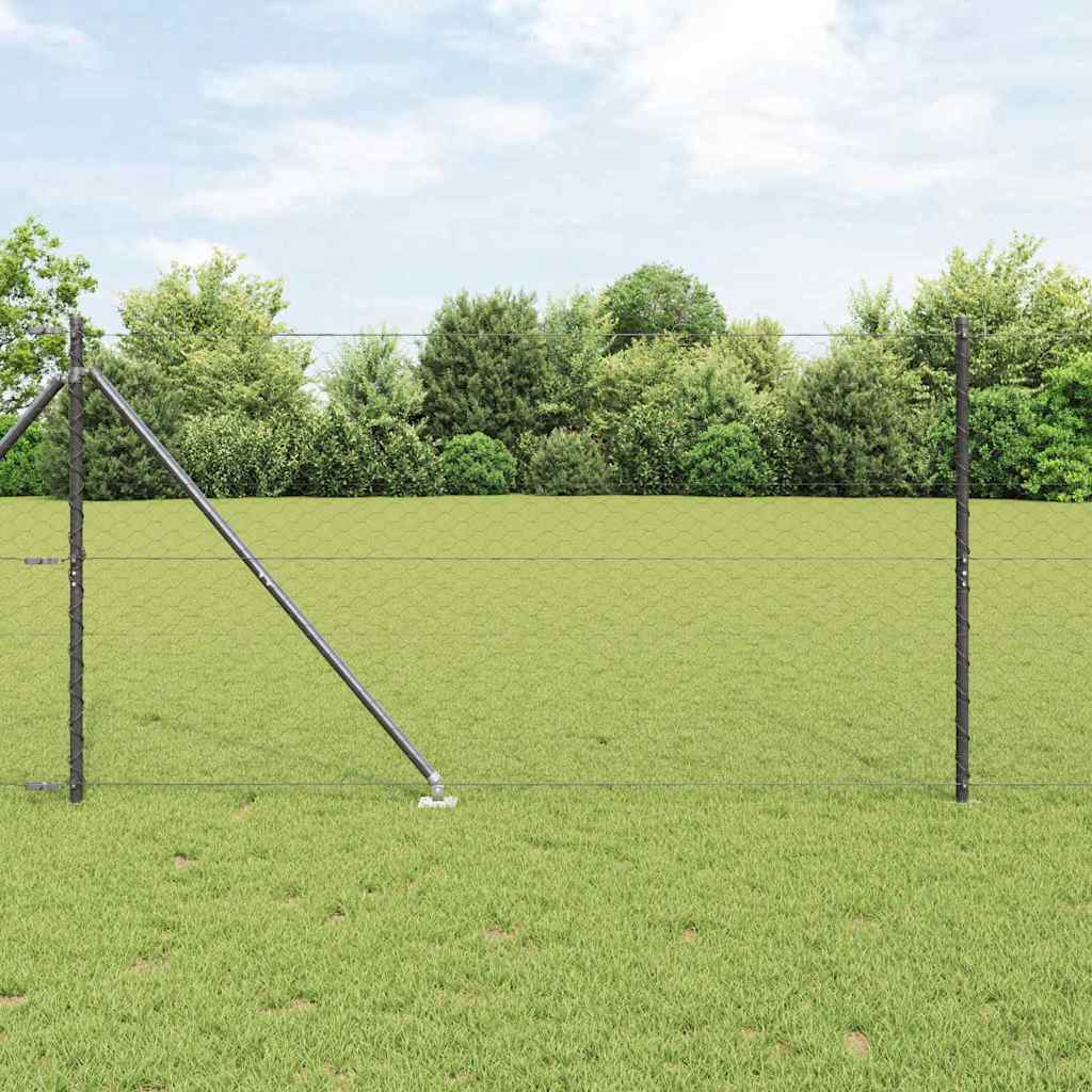 Sechseckzaun mit Pfosten 50 x 1,4 m PVC-beschichteter Stahl