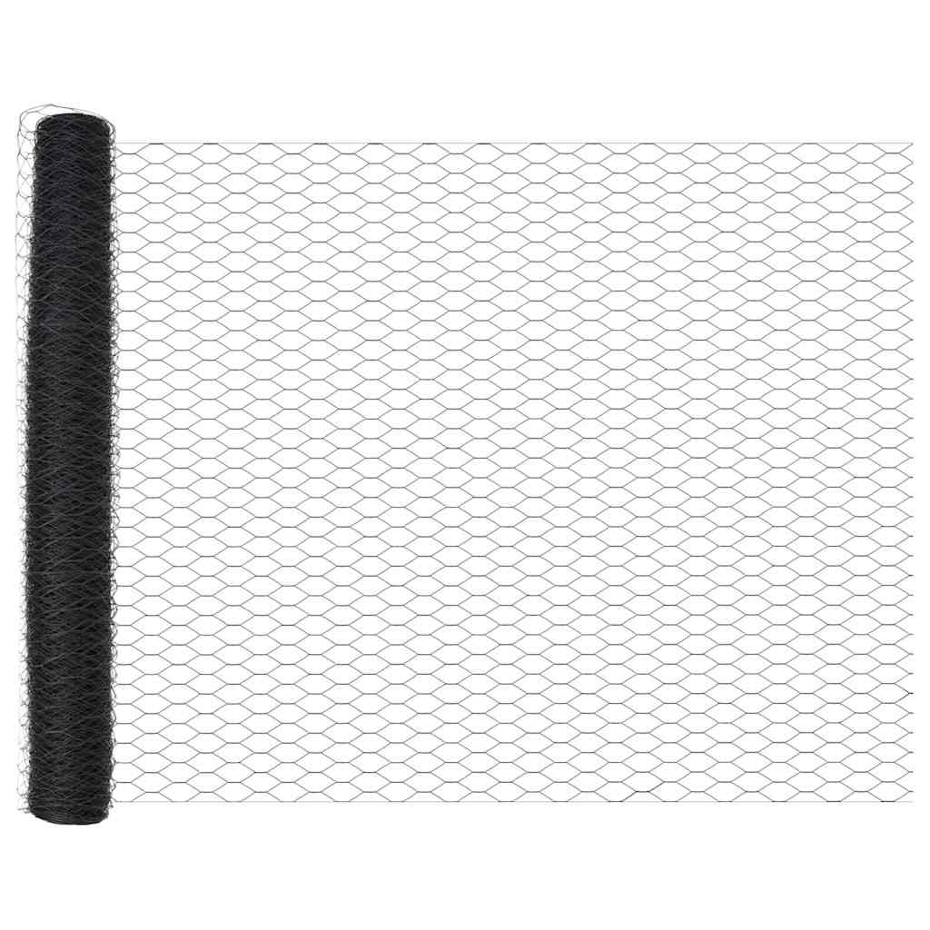 Sechseckzaun mit Pfosten 50 x 1,4 m PVC-beschichteter Stahl