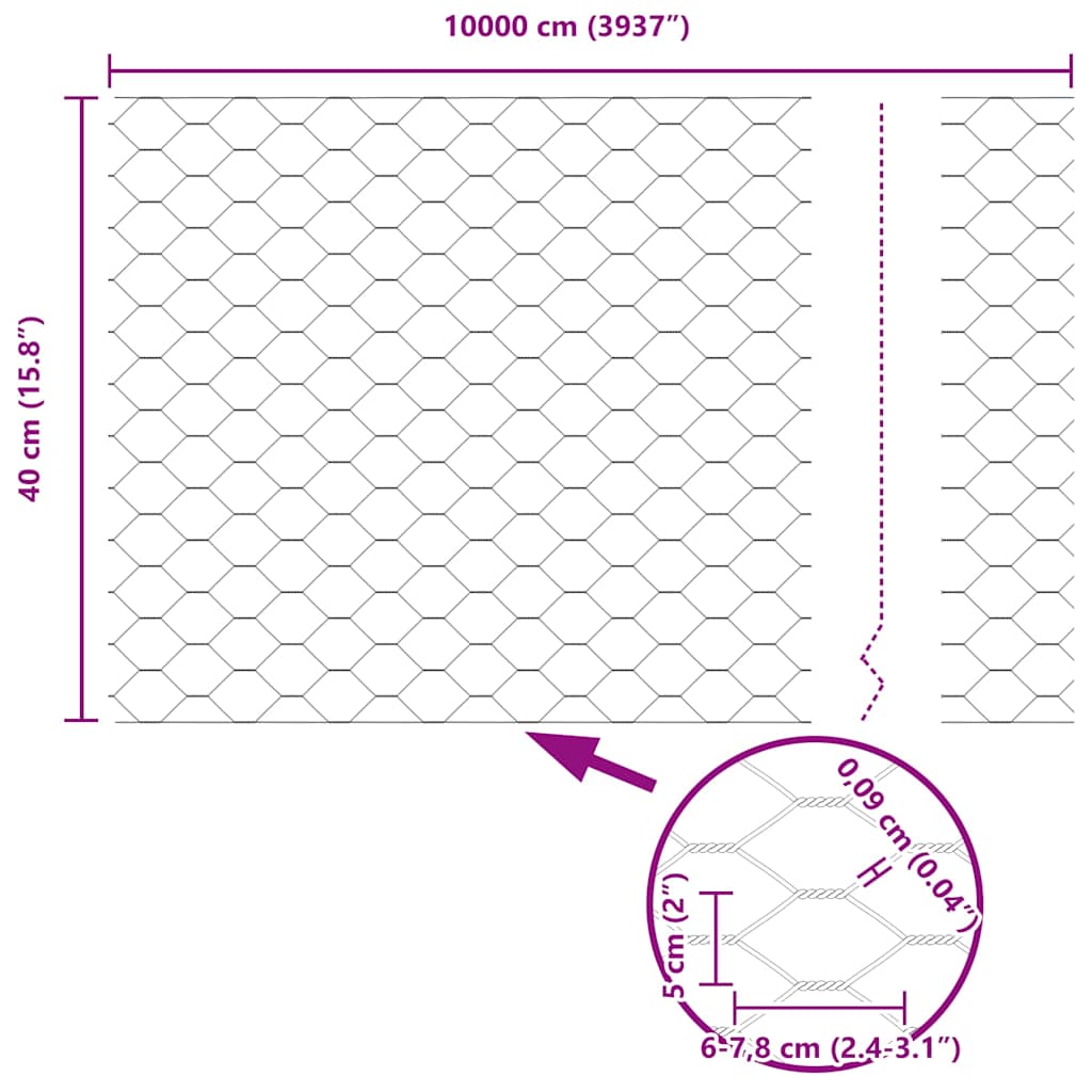 Schweißdrahtzaun mit Spikes 100 x 0,4 m (B x H)