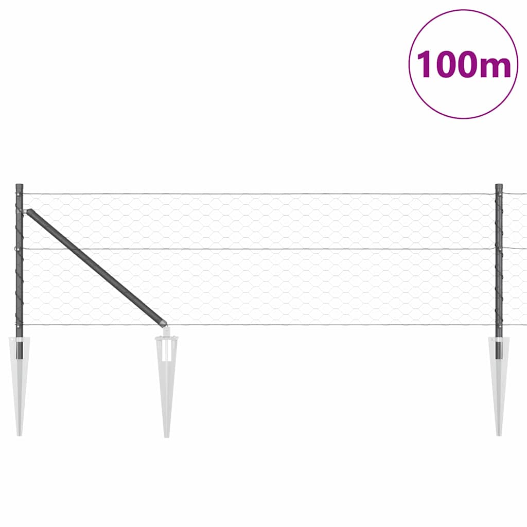 Schweißdrahtzaun mit Spikes 100 x 0,6 m (B x H)