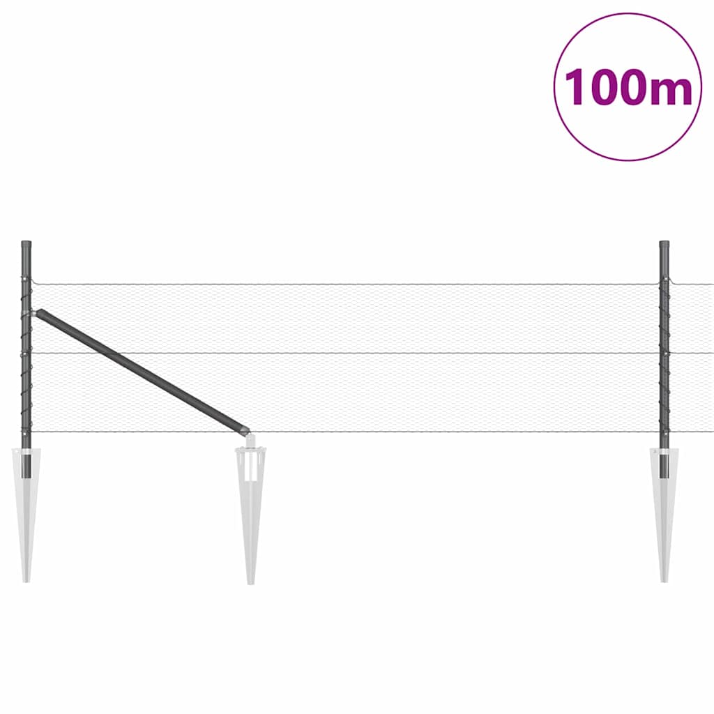 Schweißdrahtzaun mit Spikes 100 x 0,8 m (B x H)