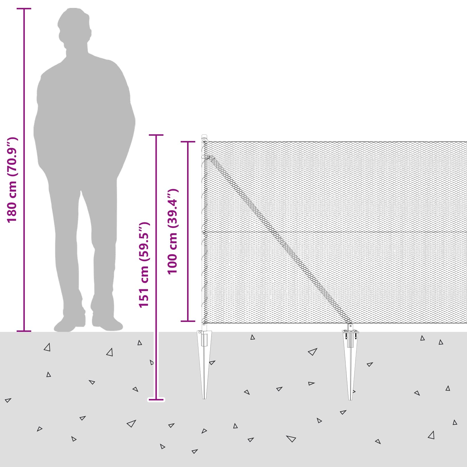 Schweißdrahtzaun mit Spikes 100 x 1 m (B x H)