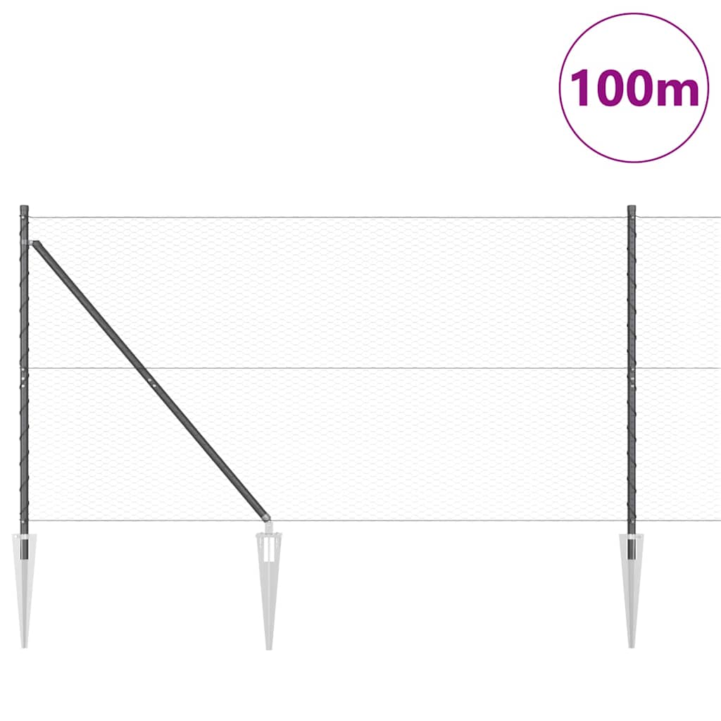 Schweißdrahtzaun mit Spikes 100 x 1,2 m (B x H)