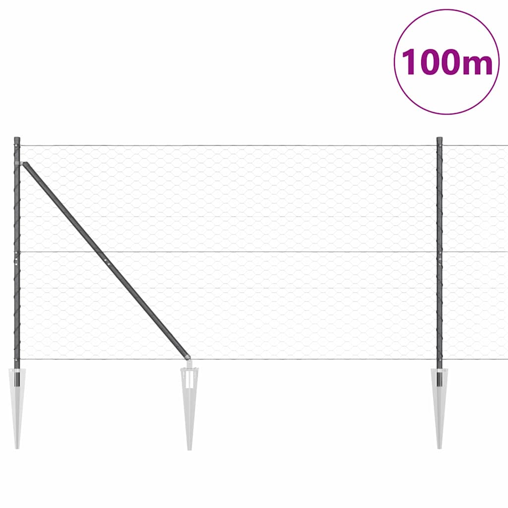 Schweißdrahtzaun mit Spikes 100 x 1,2 m (B x H)