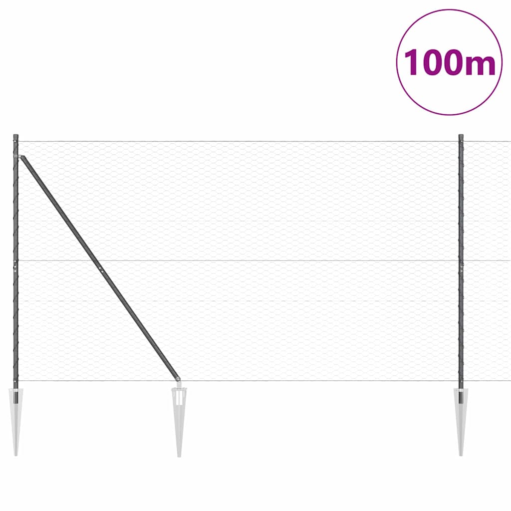 Schweißdrahtzaun mit Spikes 100 x 1,5 m (B x H)