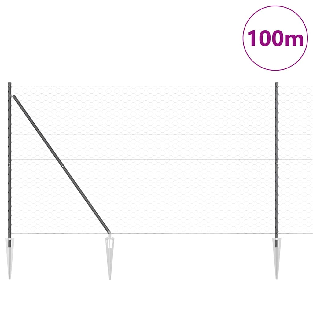 Schweißdrahtzaun mit Spikes 100 x 1,5 m (B x H)