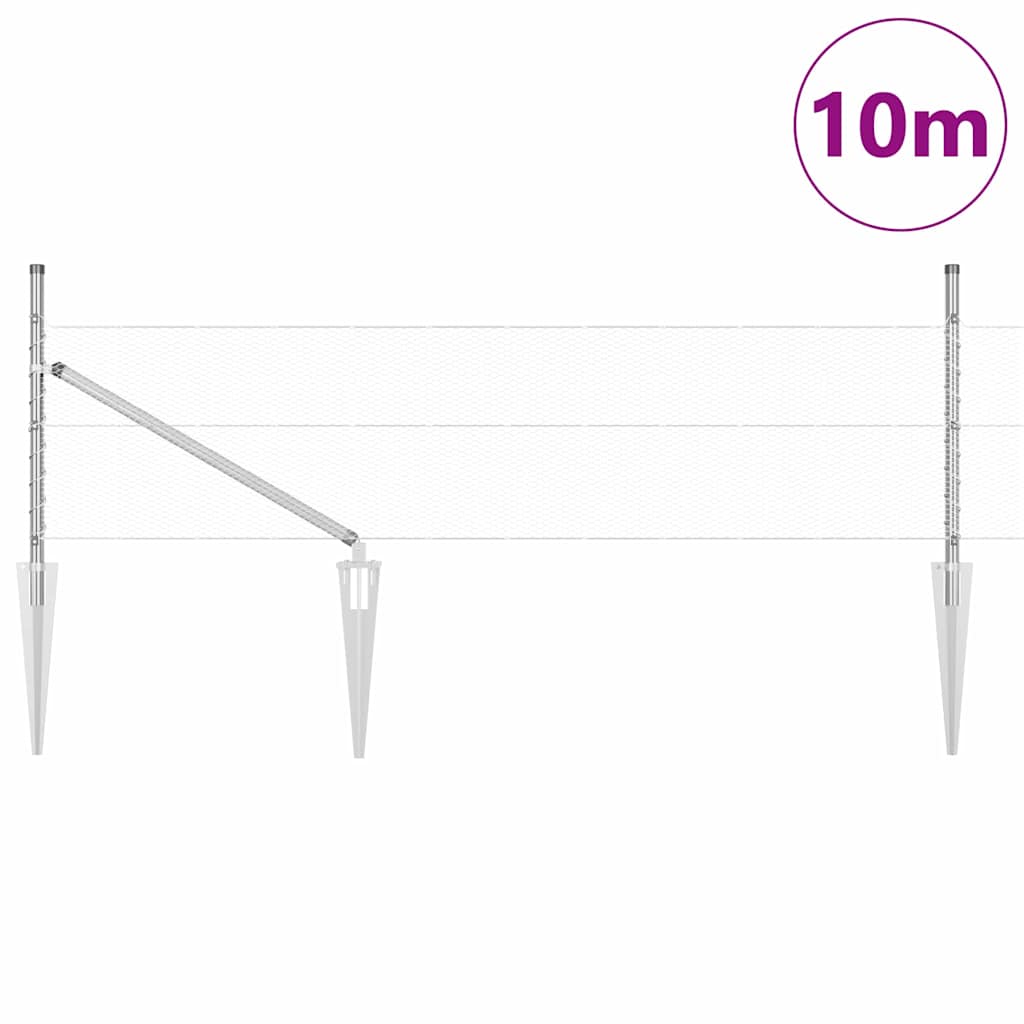 Schweißdrahtzaun mit Spikes 10 x 0,4 m (B x H)