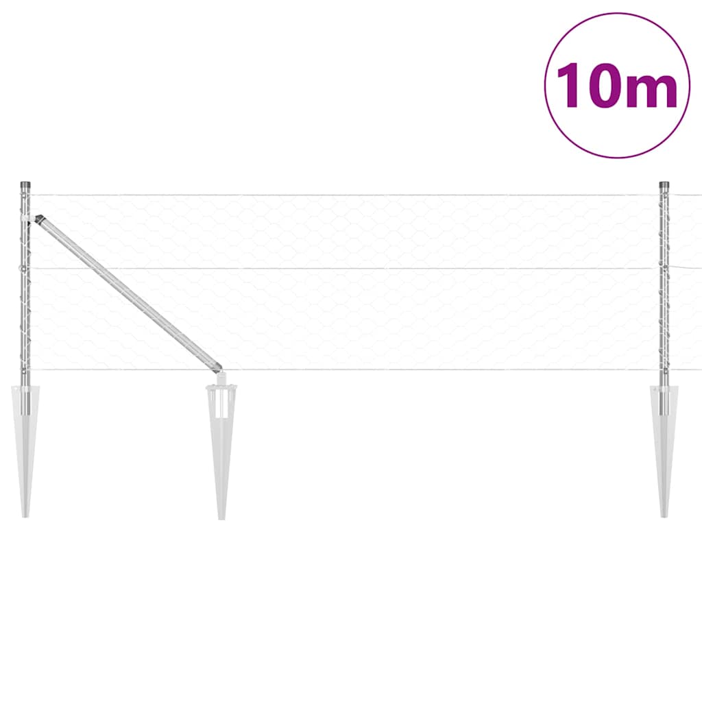 Schweißdrahtzaun mit Spikes 10 x 0,6 m (B x H)