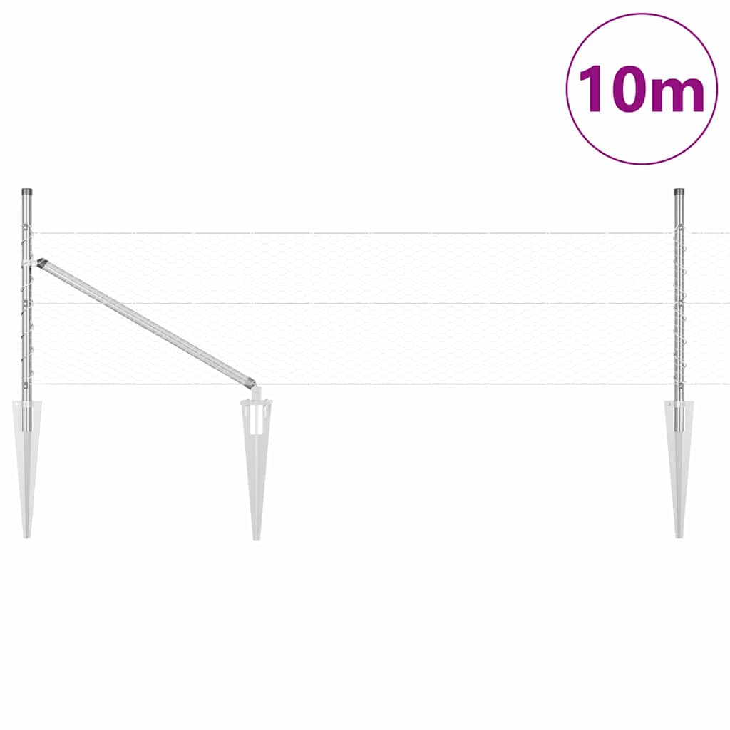 Schweißdrahtzaun mit Spikes 10 x 0,8 m (B x H)