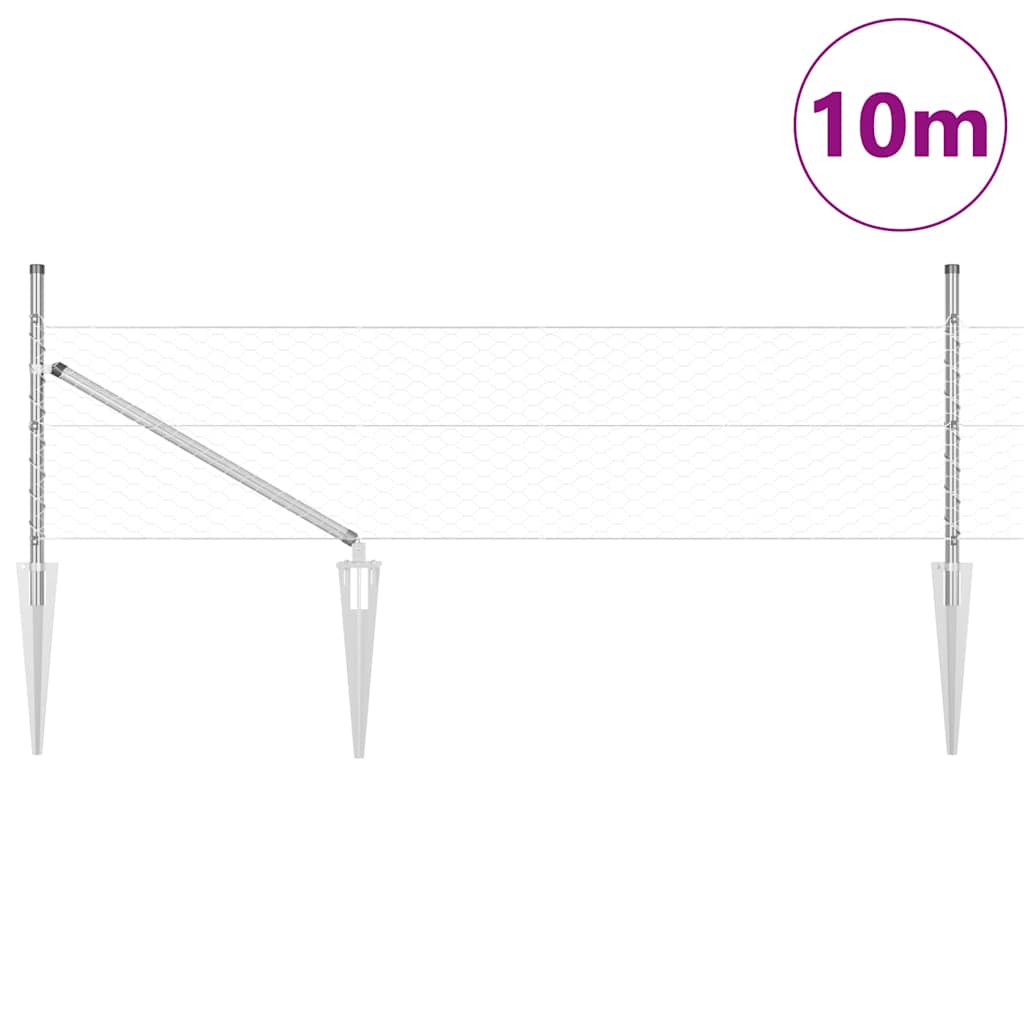 Schweißdrahtzaun mit Spikes 10 x 0,8 m (B x H)