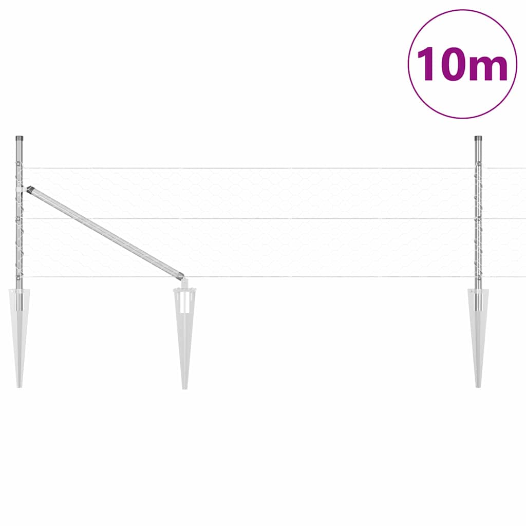 Schweißdrahtzaun mit Spikes 10 x 0,8 m (B x H)