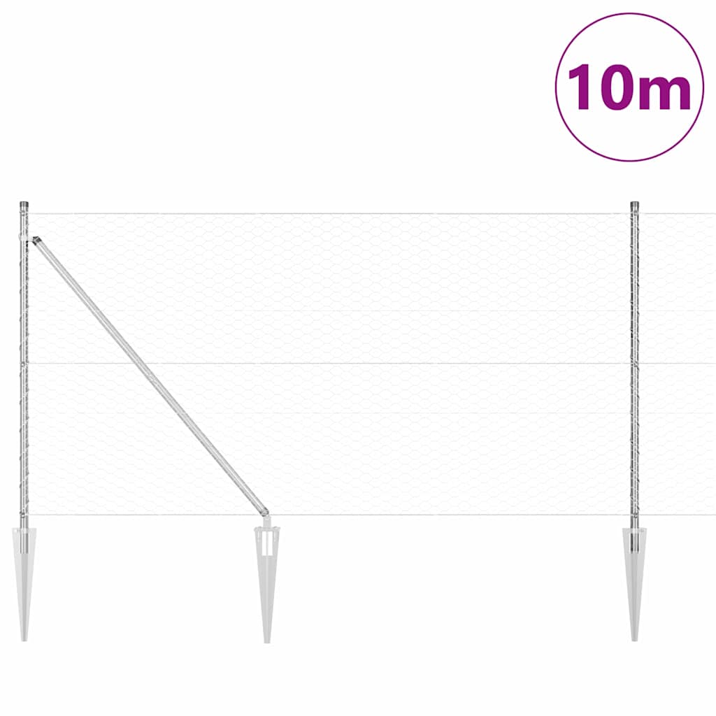 Schweißdrahtzaun mit Spikes 10 x 1 m (B x H)