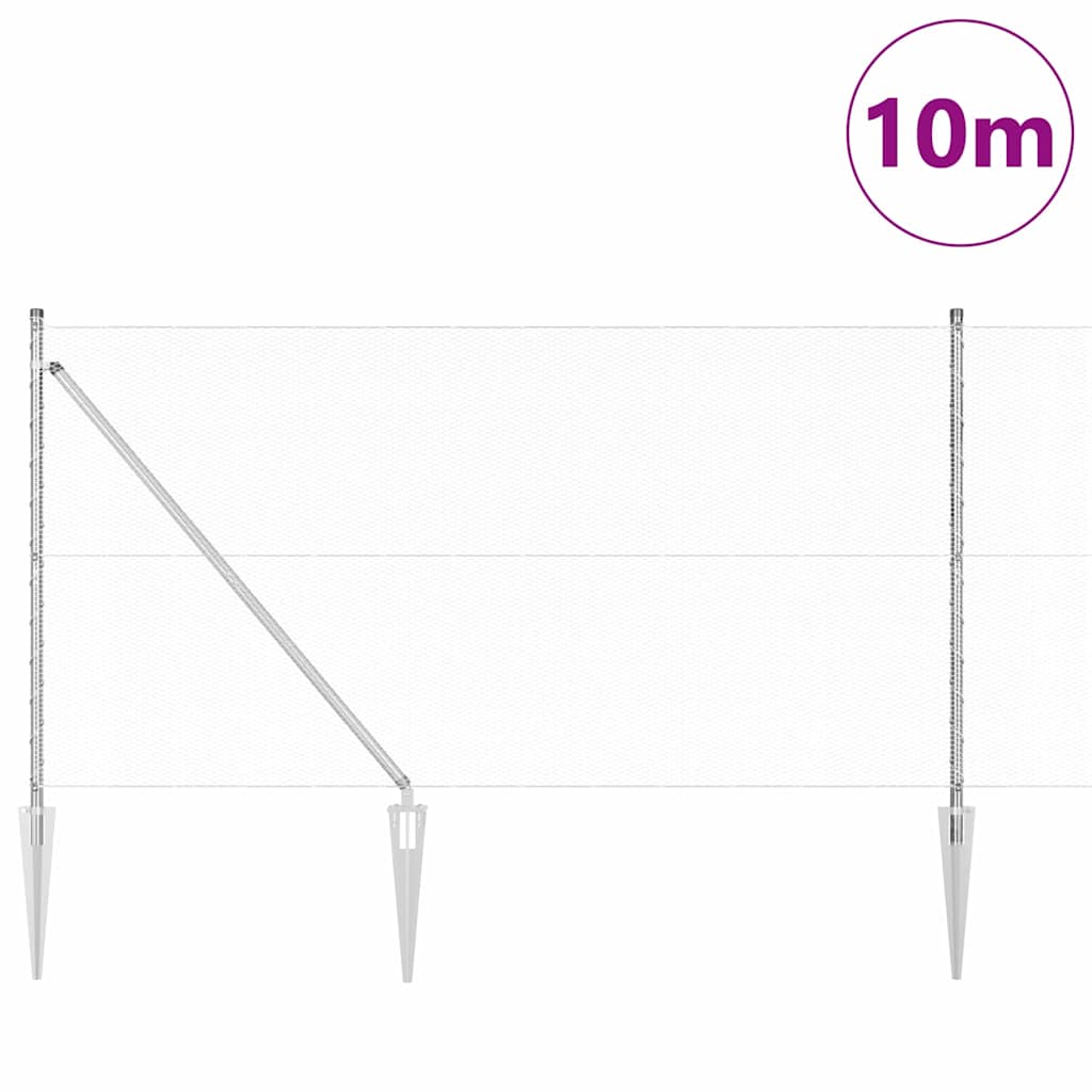 Schweißdrahtzaun mit Spikes 10 x 1,4 m (B x H)
