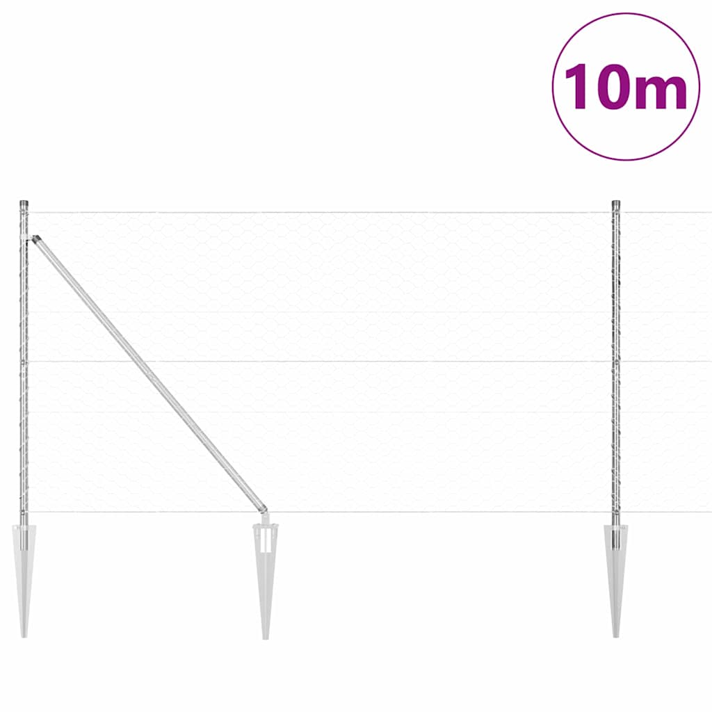 Schweißdrahtzaun mit Spikes 10 x 1,4 m (B x H)