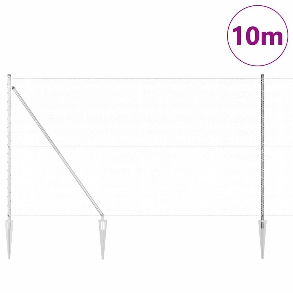 Schweißdrahtzaun mit Spikes 10 x 1,5 m (B x H)
