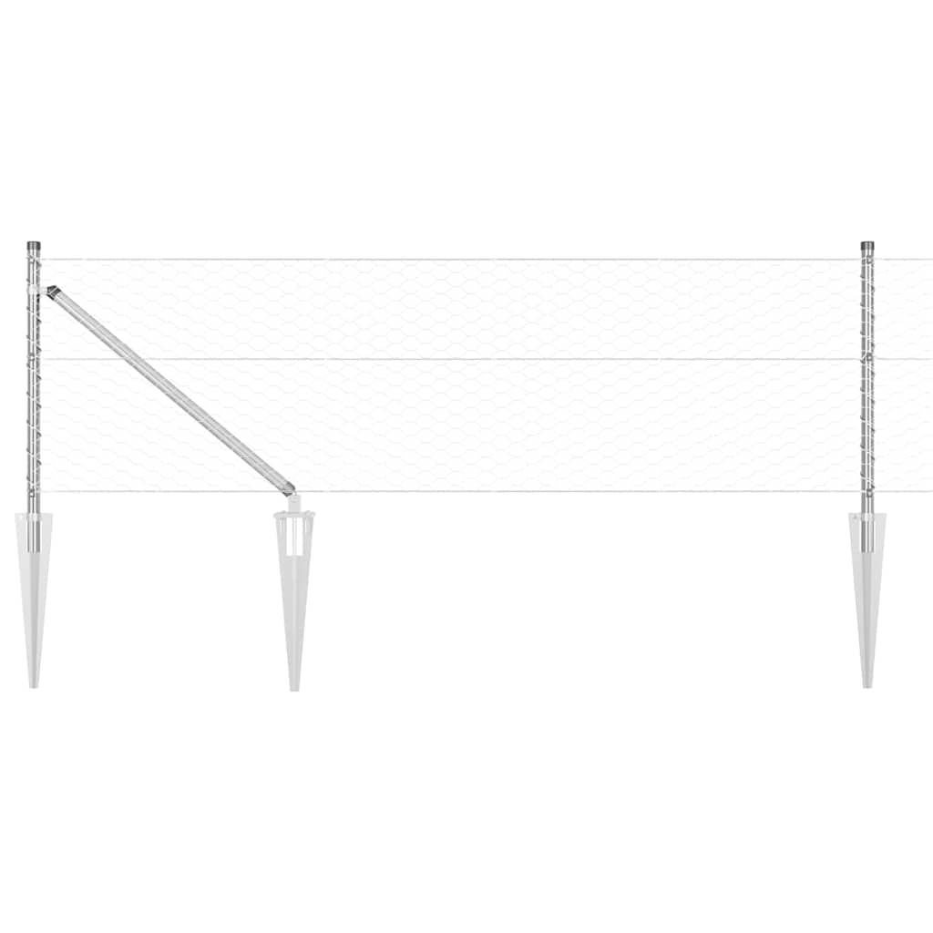 Schweißdrahtzaun mit Spikes 25 x 0,6 m (B x H)