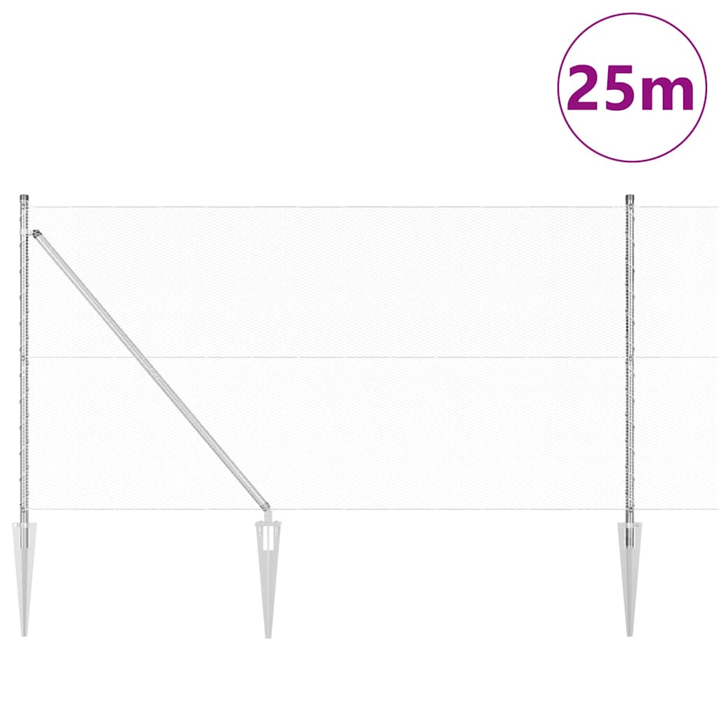 Schweißdrahtzaun mit Spikes 25 x 1,2 m (B x H)
