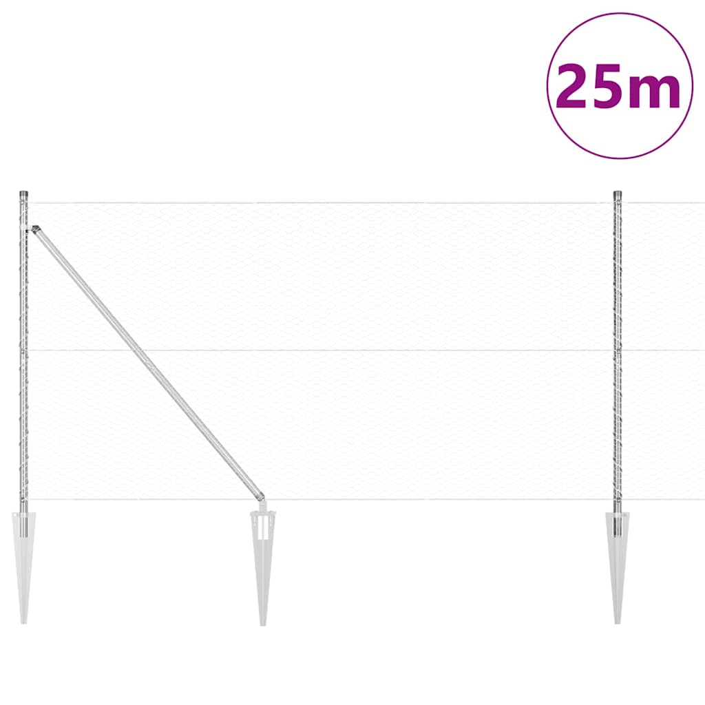 Schweißdrahtzaun mit Spikes 25 x 1,4 m (B x H)