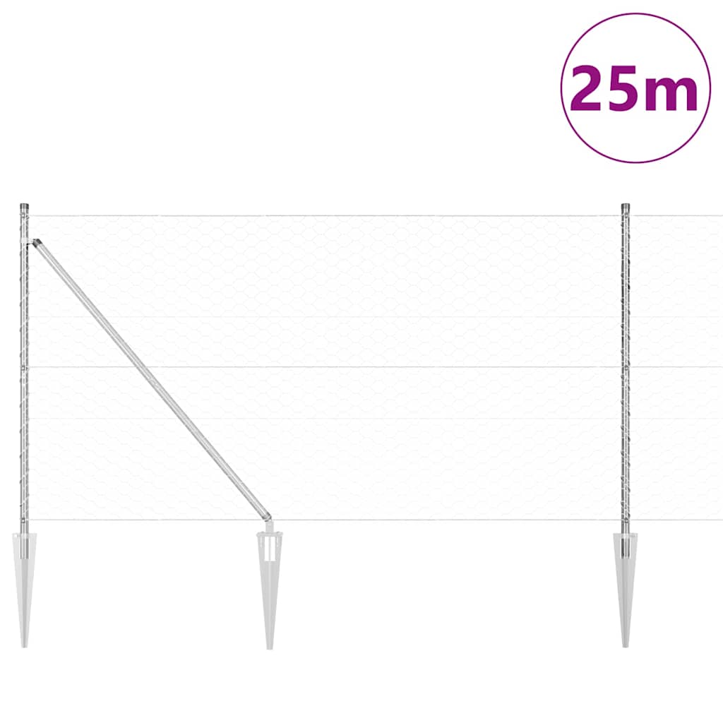 Schweißdrahtzaun mit Spikes 25 x 1,4 m (B x H)