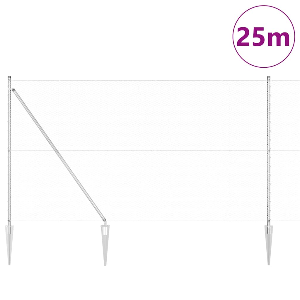Schweißdrahtzaun mit Spikes 25 x 1,5 m (B x H)