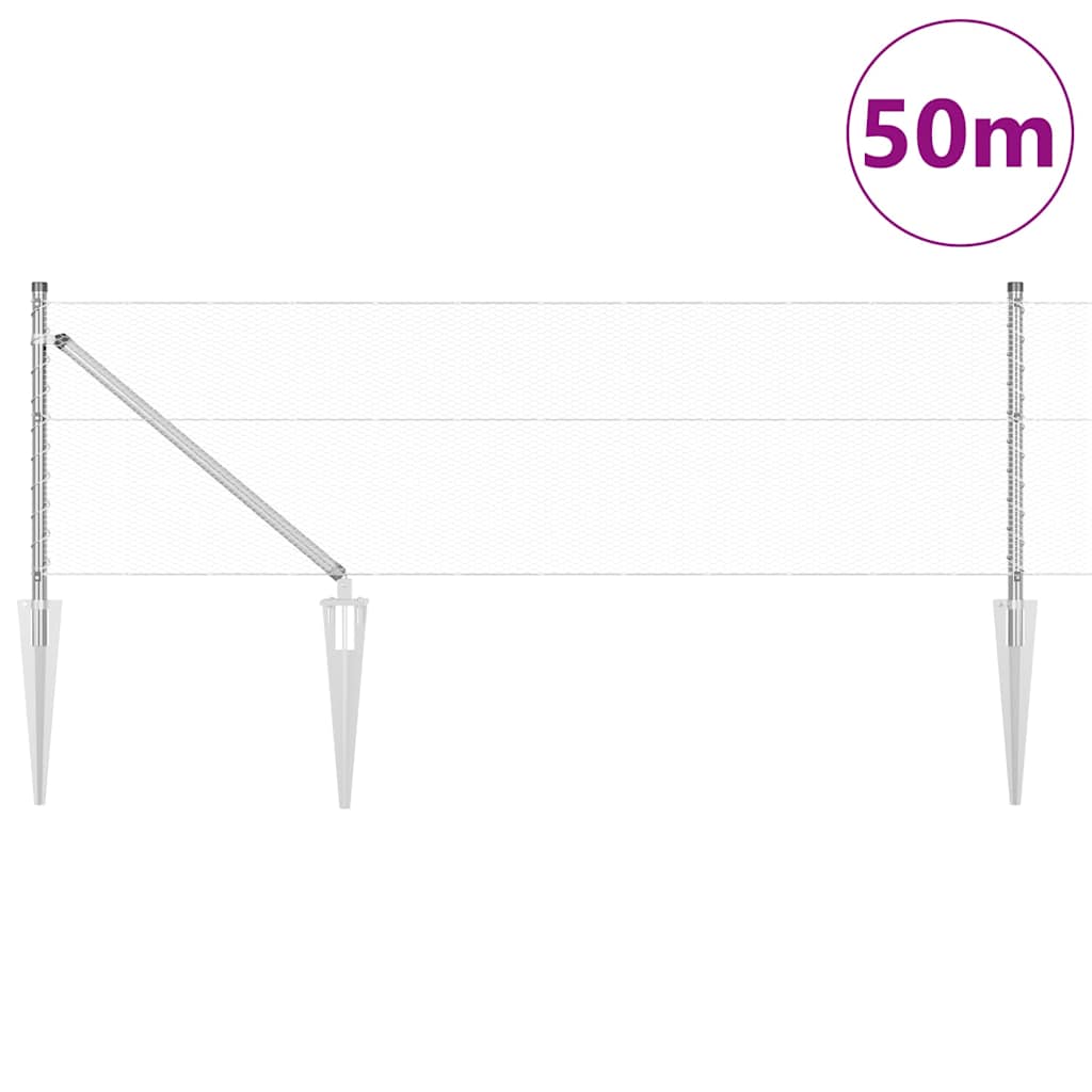 Schweißdrahtzaun mit Spikes 50 x 0,6 m (B x H)