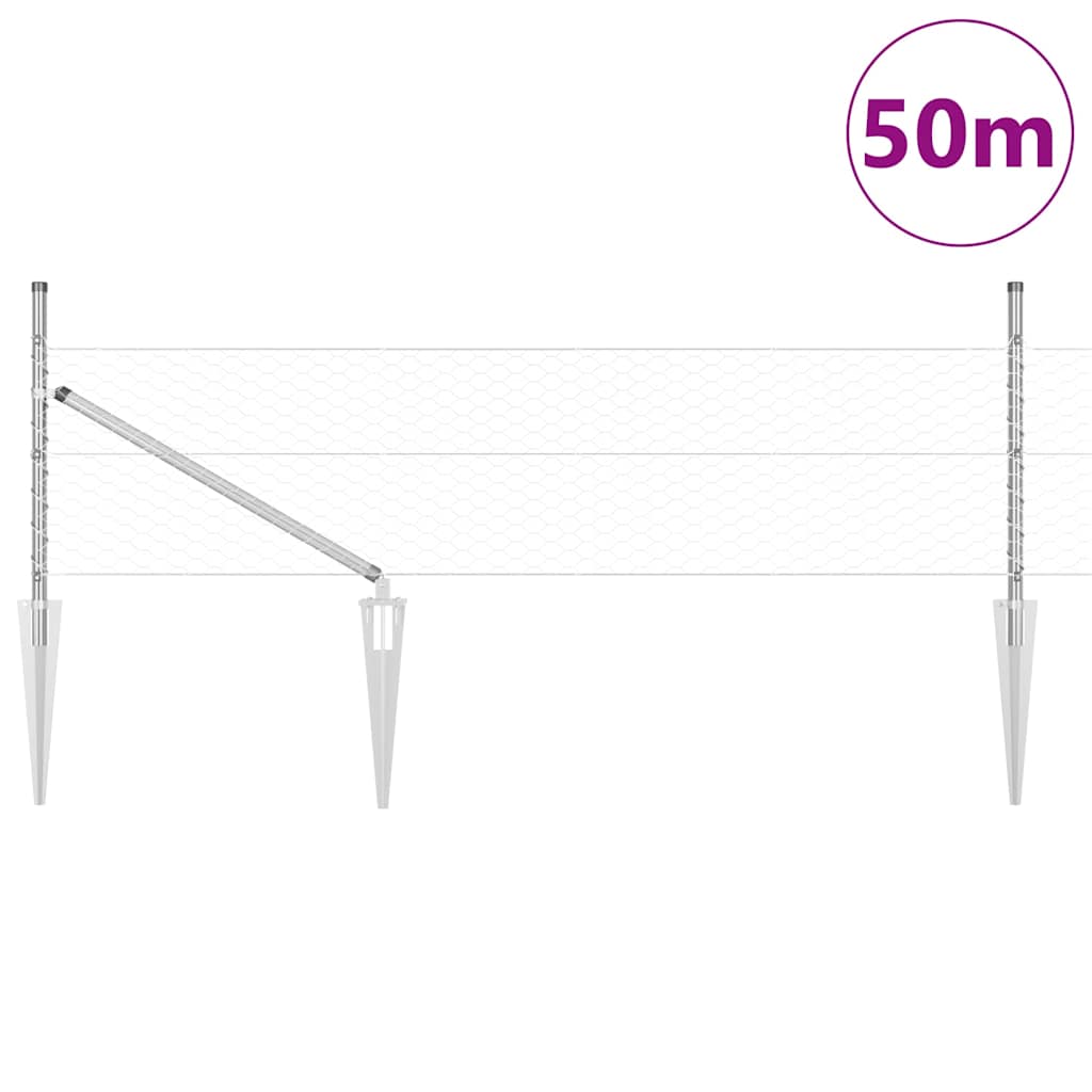 Schweißdrahtzaun mit Spikes 50 x 0,8 m (B x H)