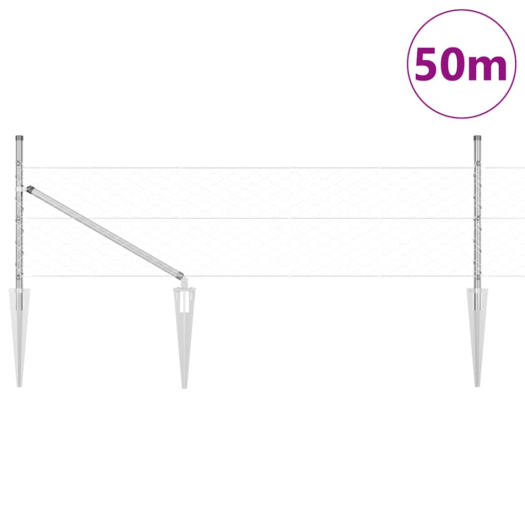 Schweißdrahtzaun mit Spikes 50 x 0,8 m (B x H)